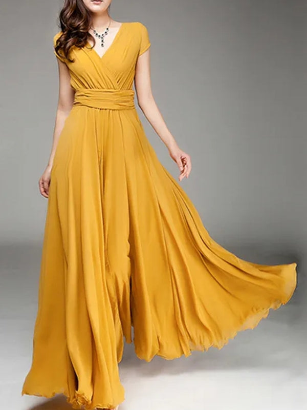 Long Cocktail Chiffon Evening Dress Maxi Dresses - Tophatter Daily Deals
