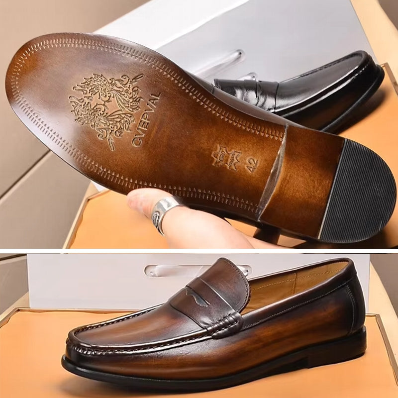 Fashion Business Leather Slip On Loafers Men Dresses Shoes - Tophatter Daily Deals