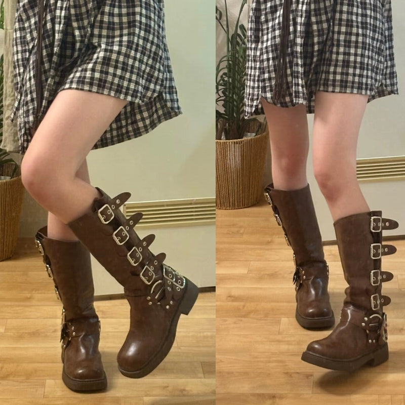 Elegant Low Heel Trend Punk Gothic Rock Boots Boots - Tophatter Daily Deals