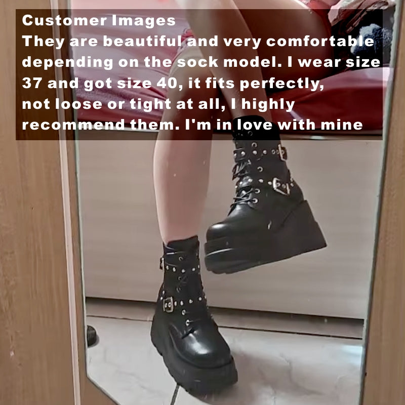 Unisex PU Leather Ankle Boots Platform Gothic Shoes Boots - Tophatter Daily Deals