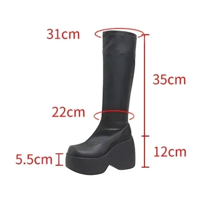 Gothic Style Sexy Walking Comfy Elegant Chunky Platform Boots - Tophatter Daily Deals