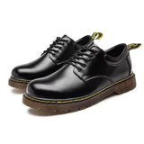Men Genuine Leather Round Toe Walking Shoes Black Men Dresses Shoes - Tophatter Daily Deals