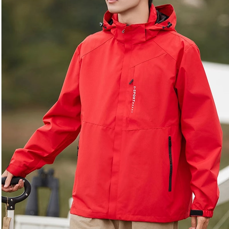 Outdoor Waterproof and Windproof Hooded Windbreaker Coats Tracksuits - Tophatter Daily Deals