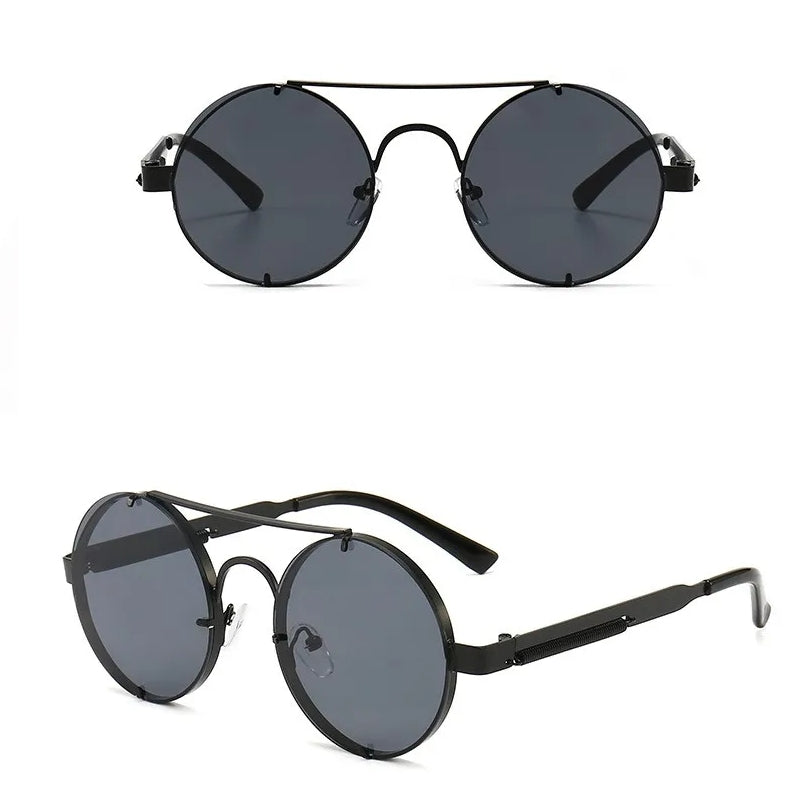 Metal Round Steampunk Rimless Sunglasses Sunglasses - Tophatter Daily Deals
