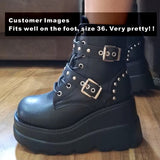Unisex PU Leather Ankle Boots Platform Gothic Shoes Boots - Tophatter Daily Deals