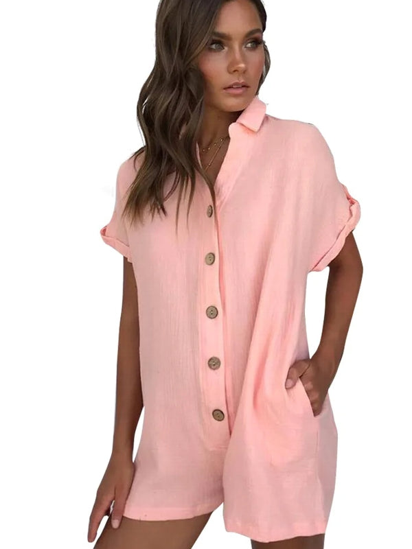One piece top short Pink Jumpsuit - Tophatter Daily Deals