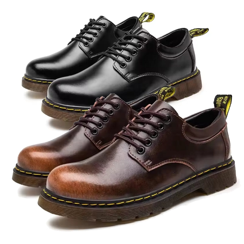 Men Genuine Leather Round Toe Walking Shoes Men Dresses Shoes - Tophatter Daily Deals