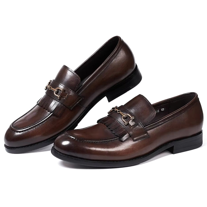 Genuine Leather Business Dress Shoes Comfortable Men Shoes Coffee Men Shoes - Tophatter Daily Deals