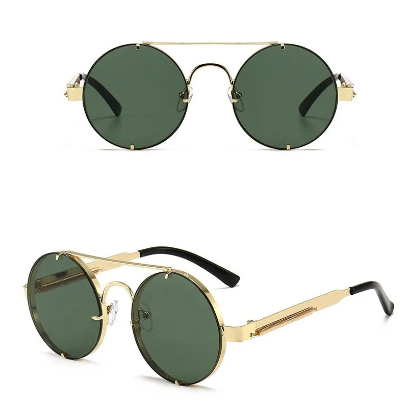 Metal Round Steampunk Rimless Sunglasses Sunglasses - Tophatter Daily Deals