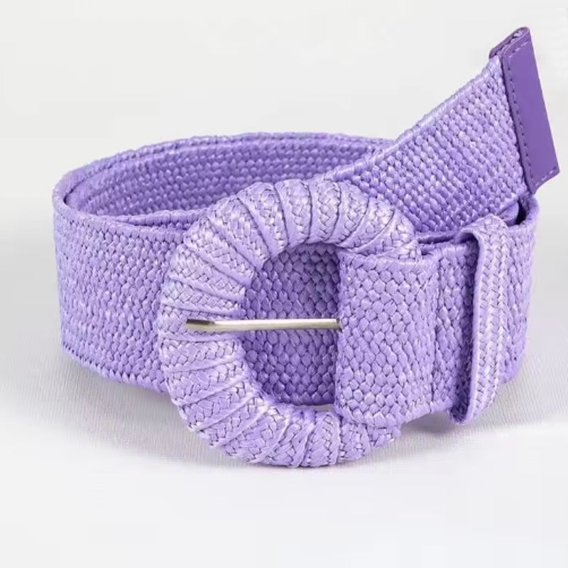 Unisex Braided Belt Adjustability Fake Straw Belt States Purple Belt - Tophatter Daily Deals