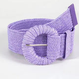 Unisex Braided Belt Adjustability Fake Straw Belt States Purple Belt - Tophatter Daily Deals