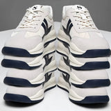 Genuine Leather Lift Sneakers Elevator Shoes Men Sneakers - Tophatter Daily Deals