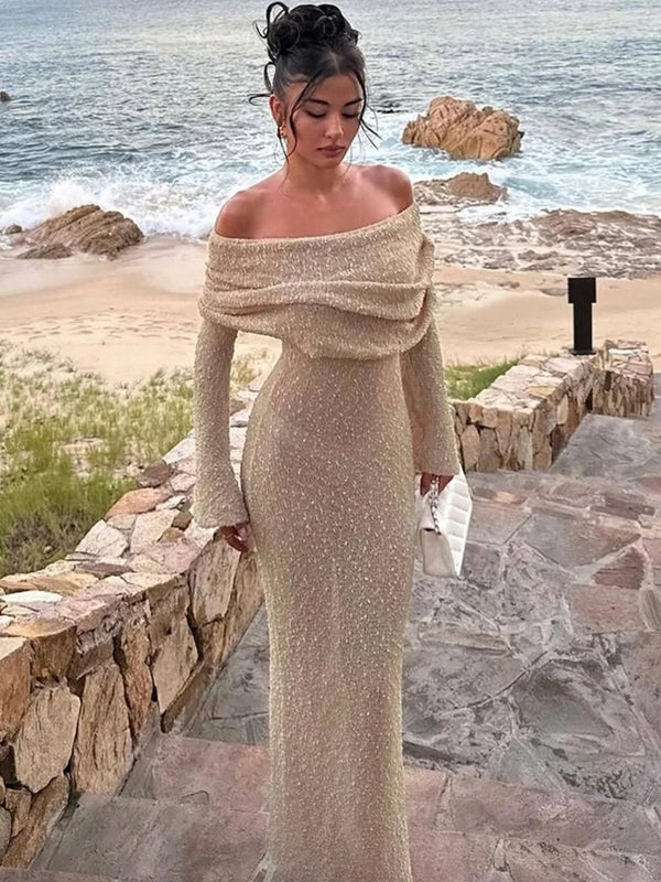 Slim Knitted Sexy See Through Dresses Solid Color Dresses - Tophatter Daily Deals