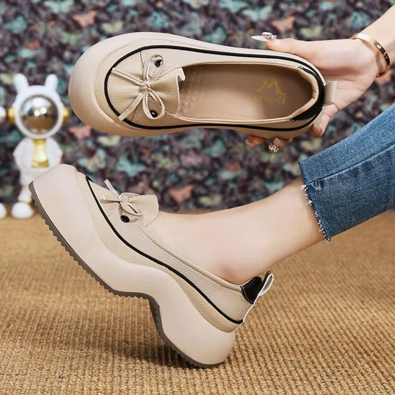 Women PU Sponge Sole Butterfly Bow Shoes Casual Women Shoes - Tophatter Daily Deals