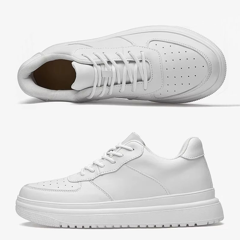 White 6cm Height Increasing Shoes for Unisex High Heel Sneaker - Tophatter Daily Deals