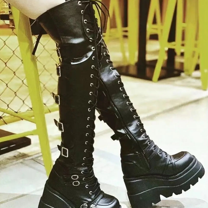 Wedges Long Boots For Women Autumn Winter Over-the-knee Boots Boots - Tophatter Daily Deals