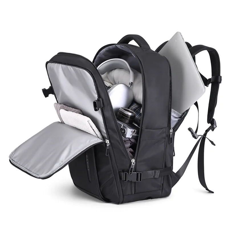 15.6 Laptop USB Charge Travel Backpack Black Bag - Tophatter Daily Deals
