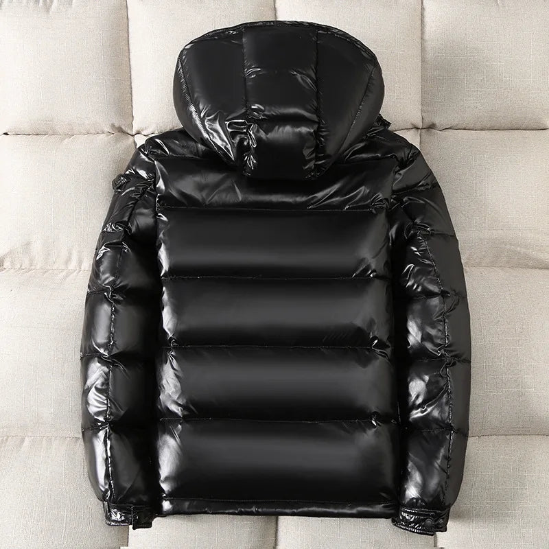 Men Trend Solid Color Short Winter Warm Hooded Parkas Men Jackets - Tophatter Daily Deals