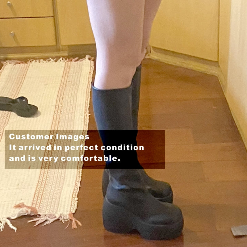 Gothic Style Sexy Walking Comfy Elegant Chunky Platform Boots - Tophatter Daily Deals