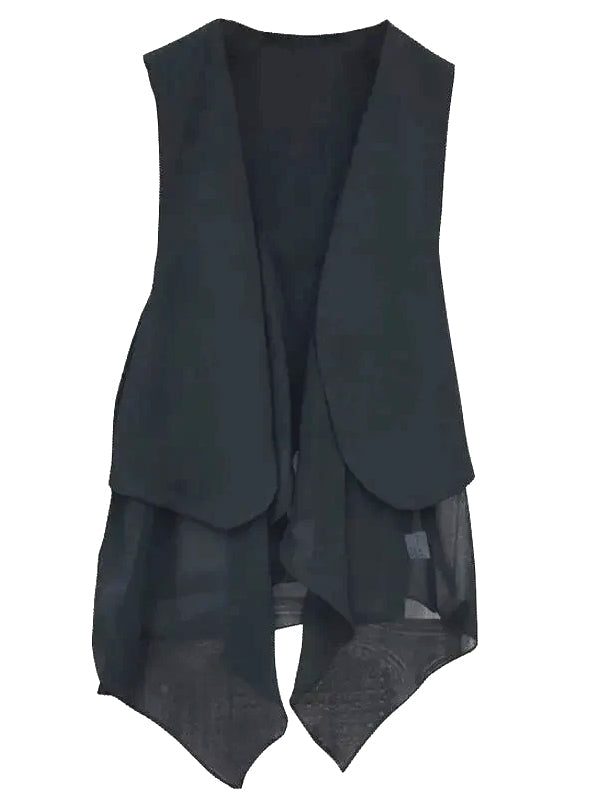 Fashion Slim Joker Sleeveless Vest Black Blouses - Tophatter Daily Deals