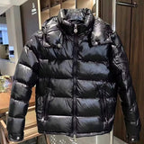Men Trend Solid Color Short Winter Warm Hooded Parkas Men Jackets - Tophatter Daily Deals