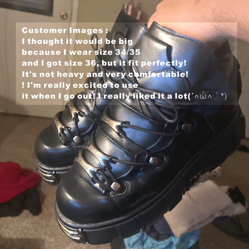 Women Rock Boots Metal Decor Punk Style Sneakers Boots - Tophatter Daily Deals