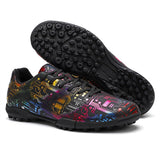 Unisex Ankle Football Boots Cleats Grass Training TF Black 35 Soccer Shoes - Tophatter Daily Deals