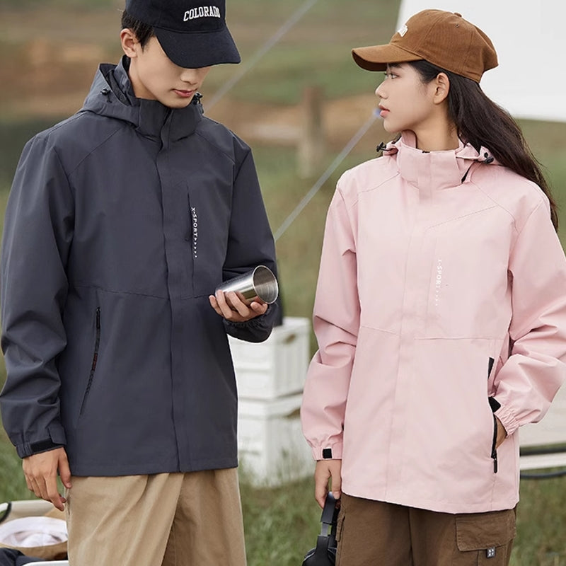 Outdoor Waterproof and Windproof Hooded Windbreaker Coats Tracksuits - Tophatter Daily Deals