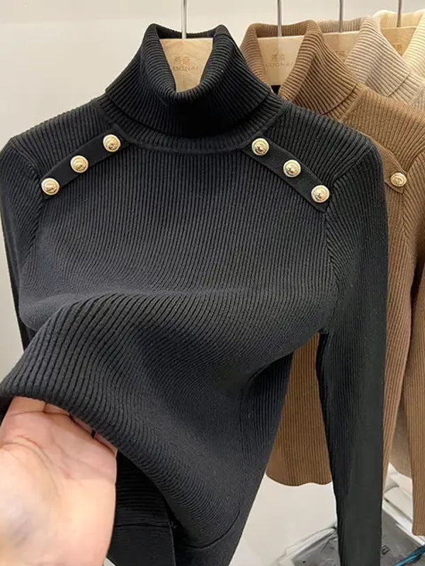 Women's Collar Turtleneck Sweater Blouses - Tophatter Daily Deals