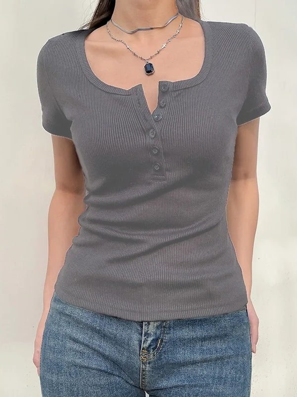 Solid Basic Knit Crop Top For Women Blouses - Tophatter Daily Deals