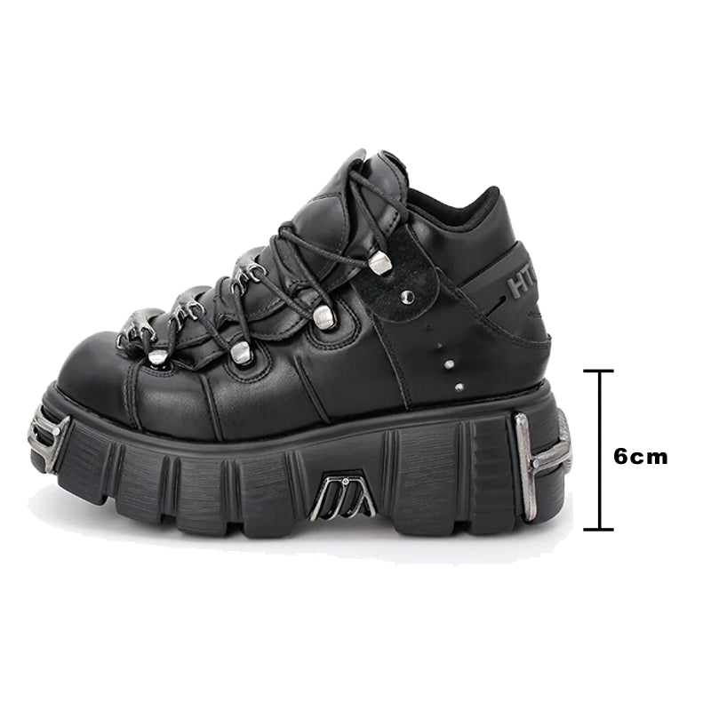 Women Rock Boots Metal Decor Punk Style Sneakers Boots - Tophatter Daily Deals