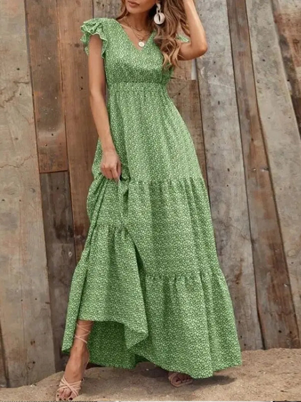 Summer Bohemian Swing Dress Floral Dresses - Tophatter Daily Deals