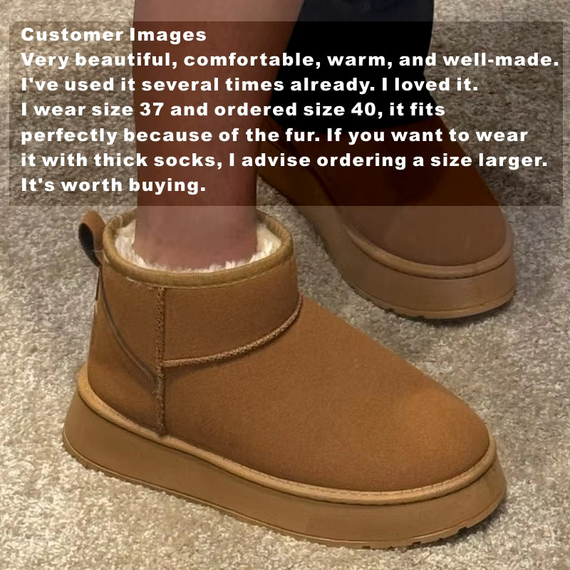 Thick Plush Platform Snow Boots Women Winter Keep Warm Boots - Tophatter Daily Deals
