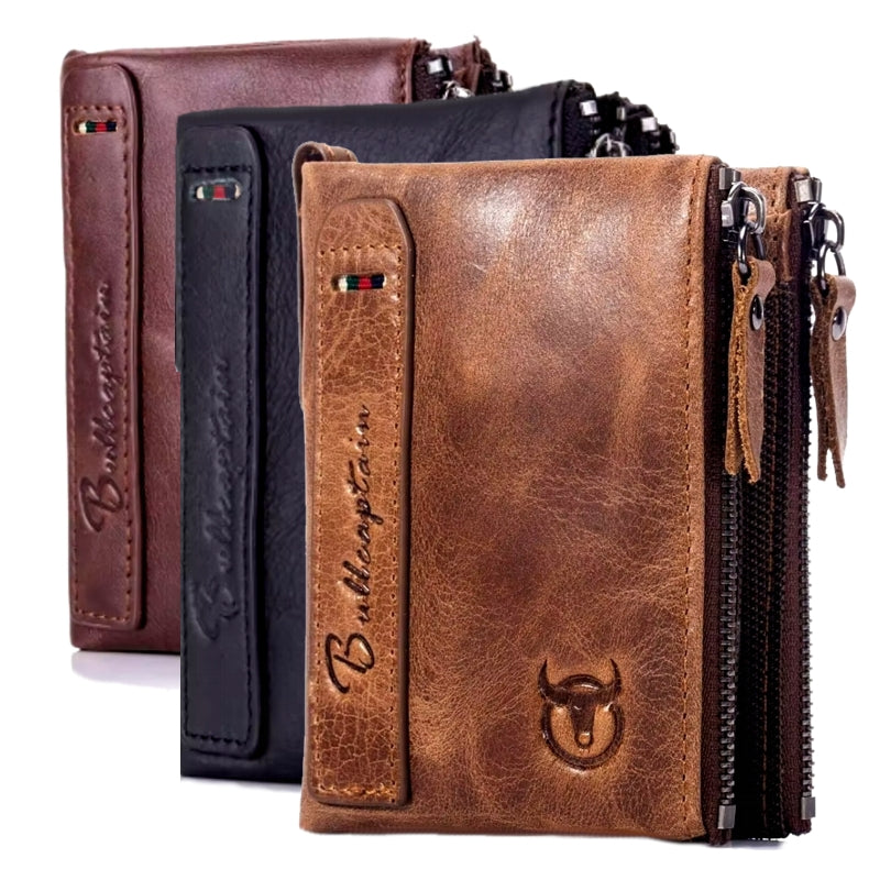 Genuine Leather Wallet for Men Vintage Bifold Wallets - Tophatter Daily Deals
