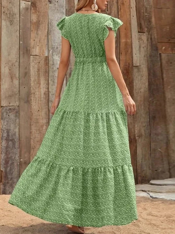 Summer Bohemian Swing Dress Floral Dresses - Tophatter Daily Deals