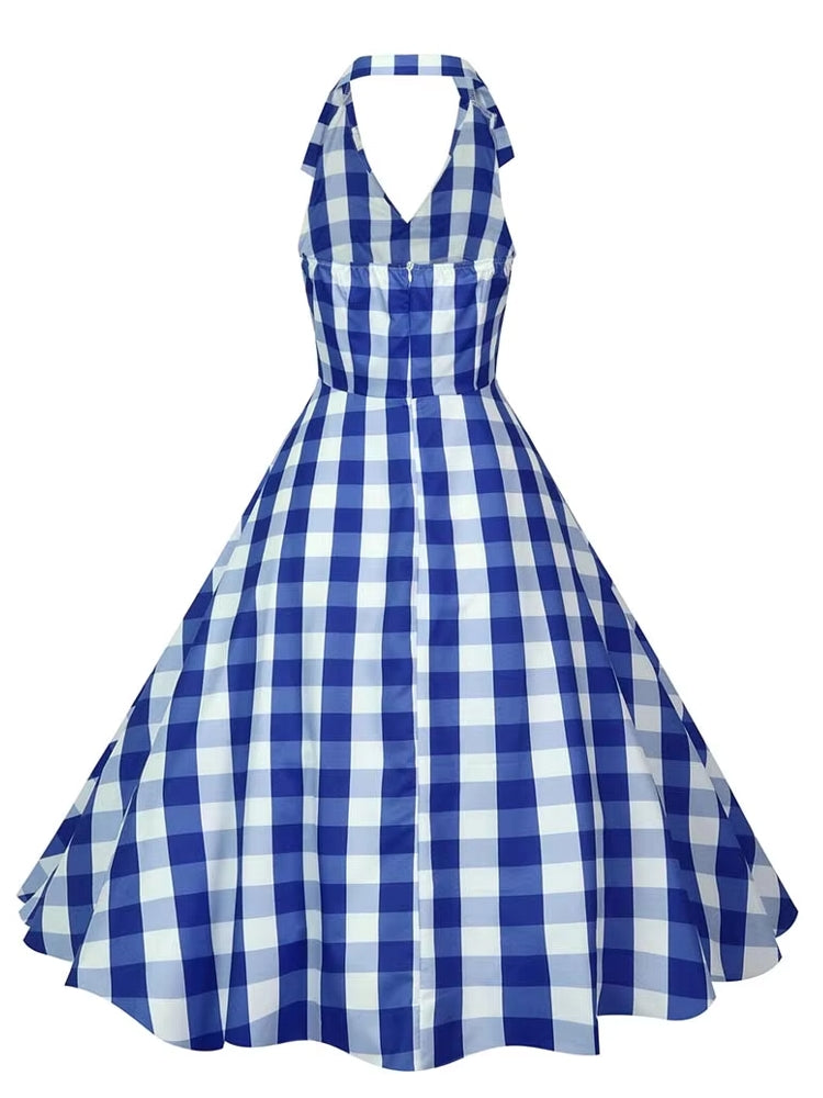 Retro Halter Party Midi Dresses Midi Dresses - Tophatter Daily Deals