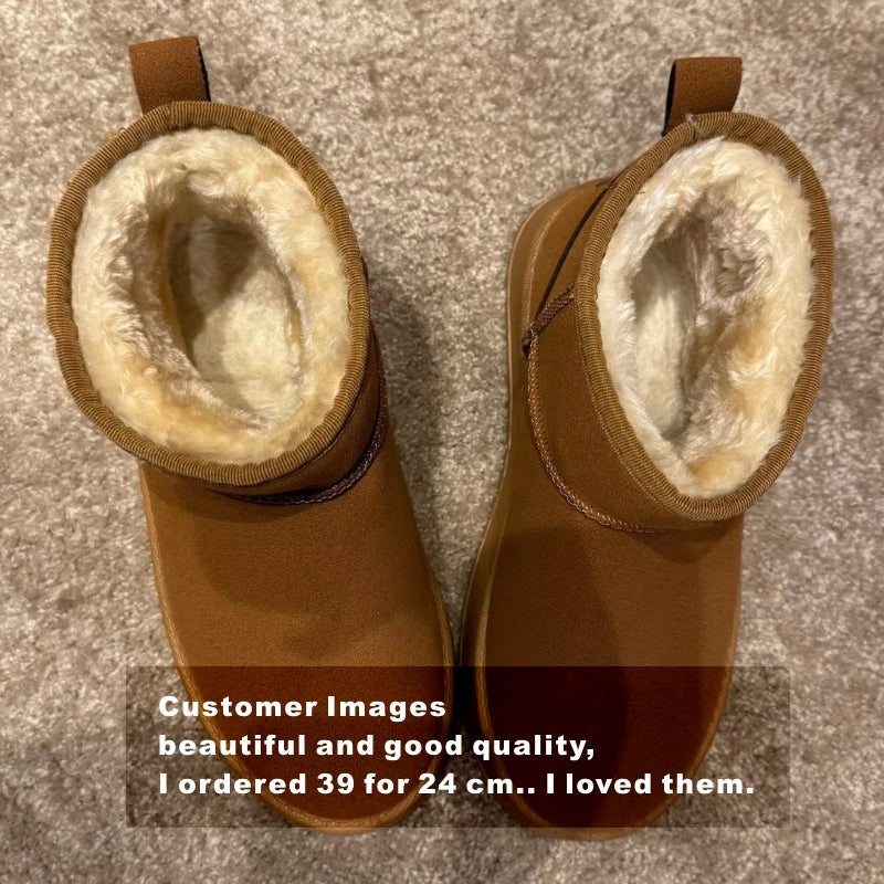 Thick Plush Platform Snow Boots Women Winter Keep Warm Boots - Tophatter Daily Deals