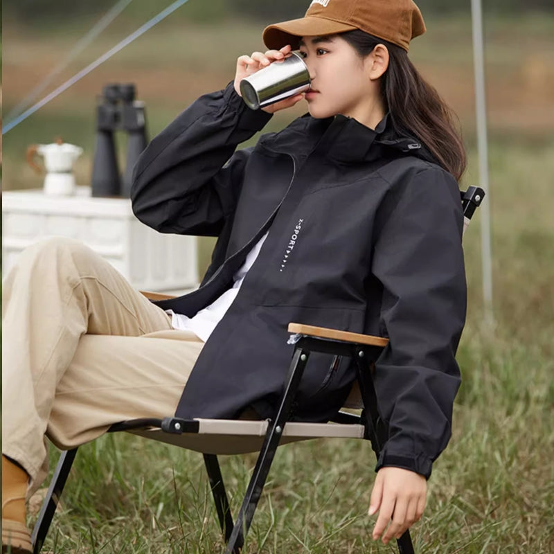 Outdoor Waterproof and Windproof Hooded Windbreaker Coats Tracksuits - Tophatter Daily Deals