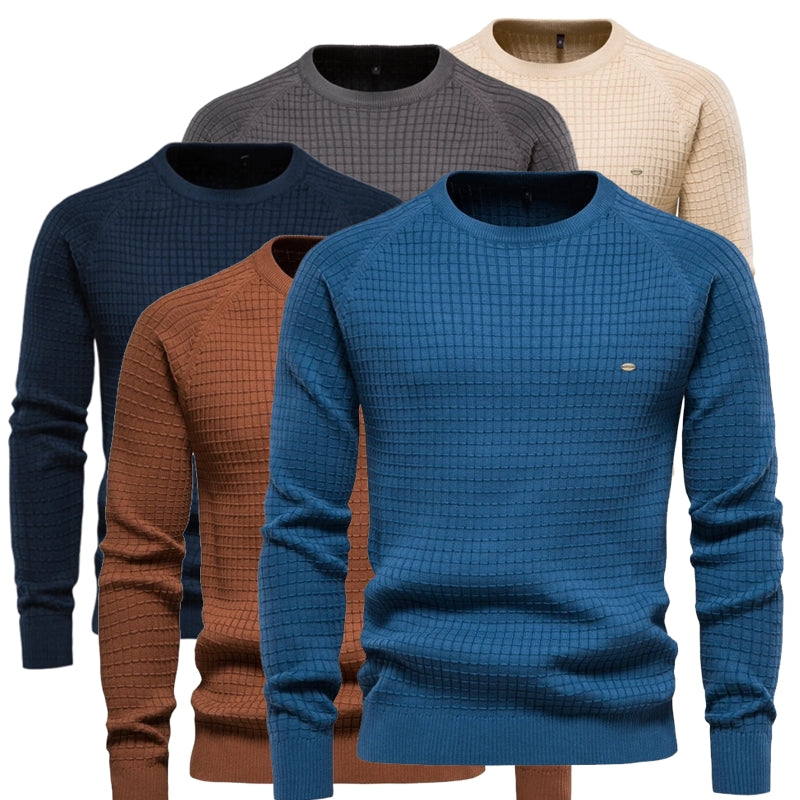 Cotton Men Sweaters Solid Color O Neck Men Blouse - Tophatter Daily Deals