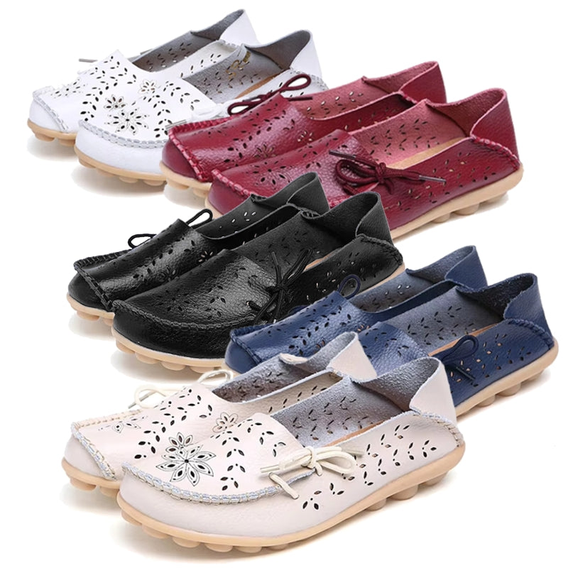 Women Casual Shoes Breathable Leather Loafers Women Shoes - Tophatter Daily Deals