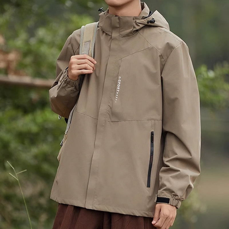 Outdoor Waterproof and Windproof Hooded Windbreaker Coats Tracksuits - Tophatter Daily Deals