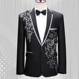 Luxury Patchwork Blazer Single-Button Jacket for Men Men Blazer - Tophatter Daily Deals