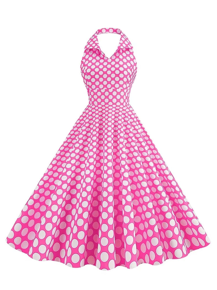 Retro Halter Party Midi Dresses Rose gold Midi Dresses - Tophatter Daily Deals