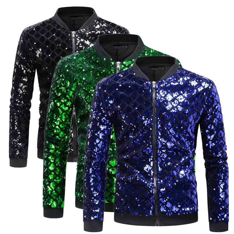 Men Shiny Black Blue Green Dance Street Wear Men's Clothing - Tophatter Daily Deals