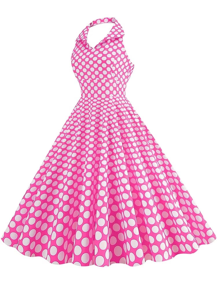 Retro Halter Party Midi Dresses Midi Dresses - Tophatter Daily Deals