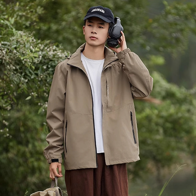 Outdoor Waterproof and Windproof Hooded Windbreaker Coats Tracksuits - Tophatter Daily Deals