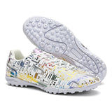 Unisex Ankle Football Boots Cleats Grass Training TF White 35 Soccer Shoes - Tophatter Daily Deals