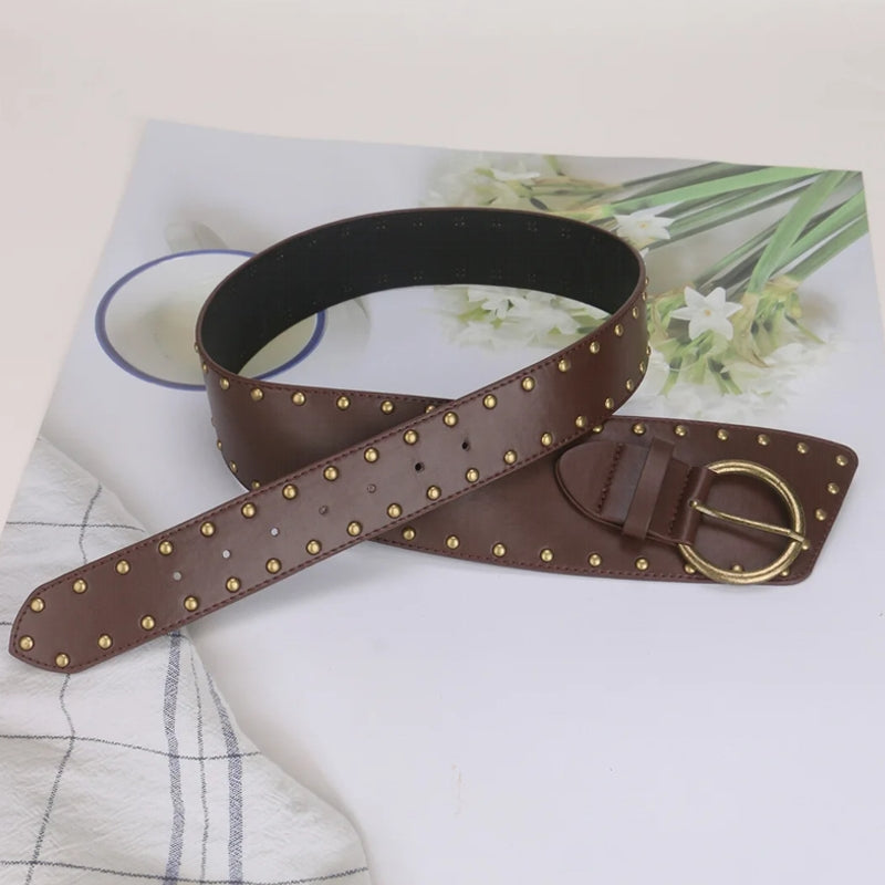 Girdle Decorate Waist Corset Pung Belts Brown Belt - Tophatter Daily Deals