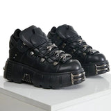Women Rock Boots Metal Decor Punk Style Sneakers Boots - Tophatter Daily Deals