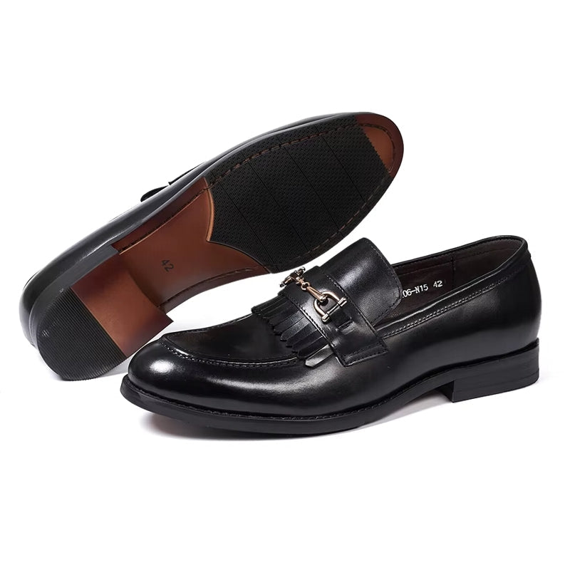 Genuine Leather Business Dress Shoes Comfortable Men Shoes Black Men Shoes - Tophatter Daily Deals